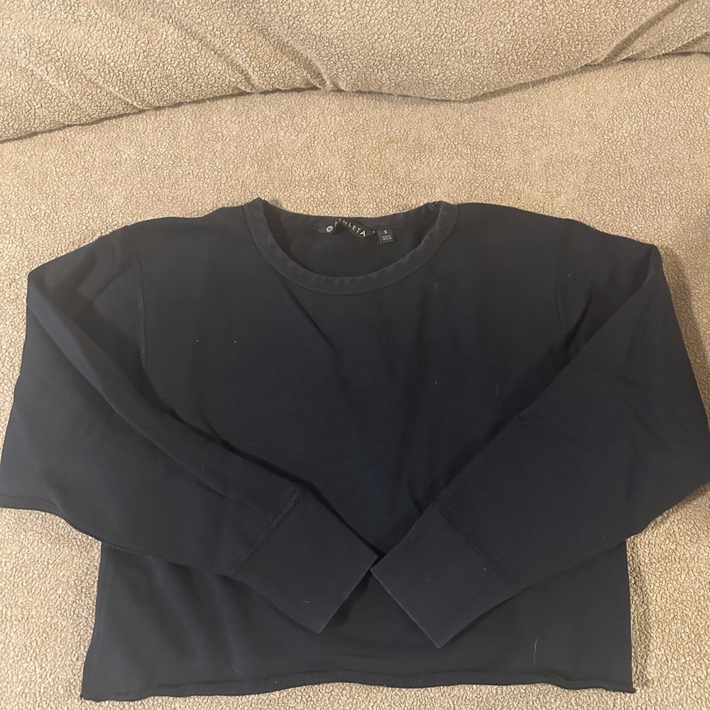 Washed Black Athleta Cropped Sweatshirt